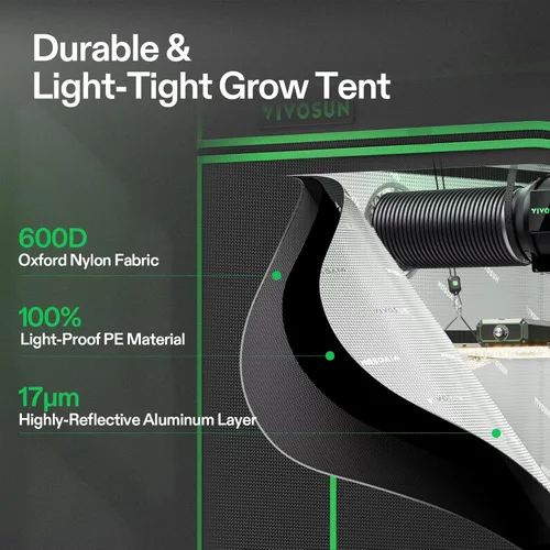 Miniatura 7 de VIVOSUN GIY Sistema de tienda de cultivo inteligente 2.7x2.7, Kit de tienda de cultivo con WiFi integrado, con ventilación y circulación
