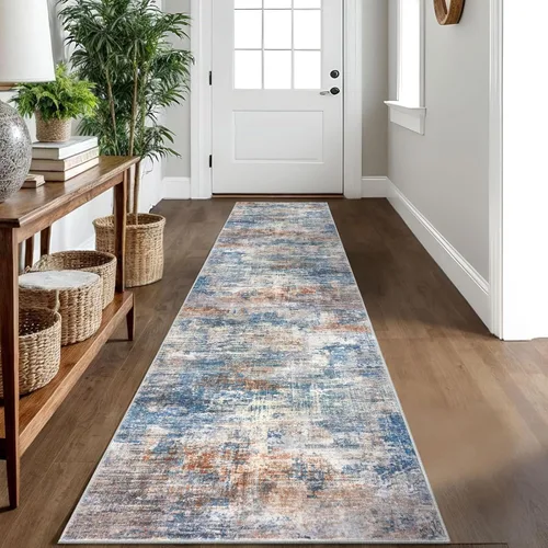 Miniatura 153 de IOHOUZE Alfombra pequeña abstracta de 2 x 3 pies, alfombra de entrada lavable para entrada interior, alfombras con respaldo de goma, alfombra gris