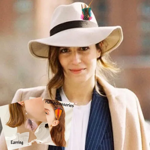 Miniatura 6 de Sombrero de plumas surtidas de plumas naturales para hombres y mujeres, sombreros artesanales, manualidades, accesorios coloridos para el cabello
