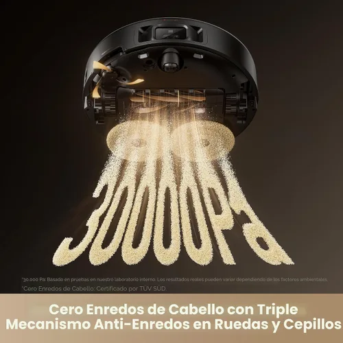 Miniatura 8 de Mova Mobius 60 Robot aspirador y trapeador, succión de 30000 Pa, almohadillas de trapeador intercambiables automáticamente, navegación elevable