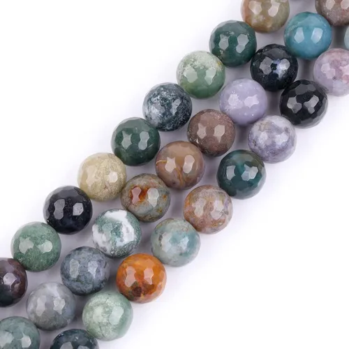 Miniatura 16 de JOE Foreman - Cuentas de ágata india de 0.079 in para hacer joyas con piedras preciosas naturales semipreciosas, redondas, facetadas, 15.0 in
