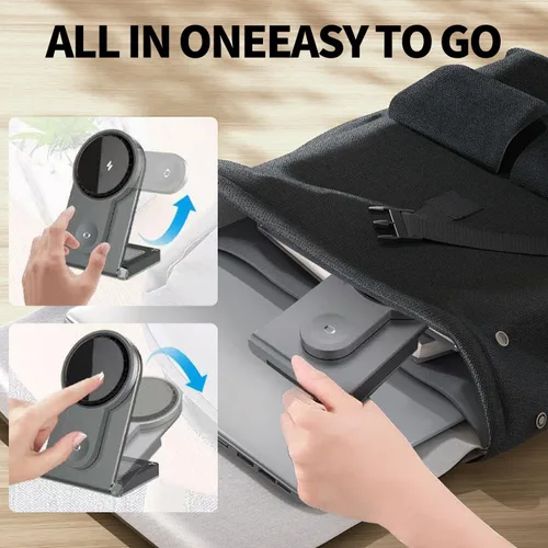 Miniatura 6 de Estación de carga inalámbrica 3 en 1 para iPhone 17 16e 16 15 14 13 12 11 Pro Max, Apple Watch 10 9 8 7 6 5 4 3 2 SE Ultra, AirPods 4 3 Pro, soporte
