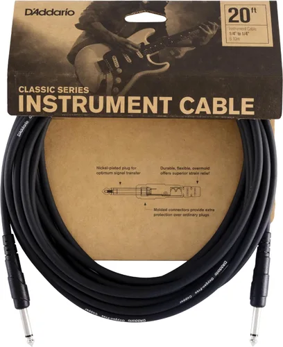 Miniatura 8 de D'Addario Cable para Guitarra - Cable de Guitarra - 1/4 Pulgada Macho a Macho - Serie Classic - 10 Pies/3.05 Metros - Extremo Recto/Ángulo Derecho