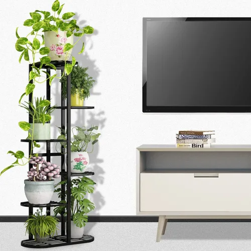 Miniatura 3 de Moutik - Soporte vertical para macetas de jardín, 6 niveles para 7 macetas, estantería múltiple para plantas