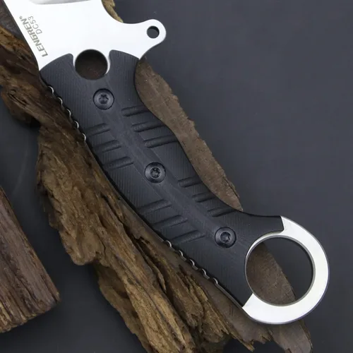 Miniatura 6 de Cuchillo de hoja fija de 12.2 pulgadas, mango de acero G10 DC53, cuchillo de garra para exteriores, herramientas EDC de campamento, fundas Kydex