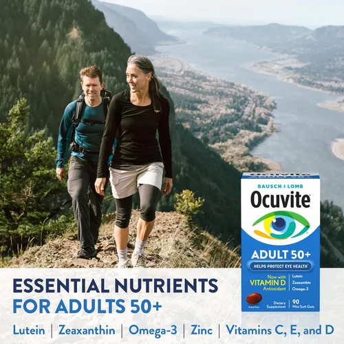 Miniatura 7 de Ocuvite Adultos Más de 50 Vitaminas y Suplementos Minerales para la Salud Ocular con Luteína, Zeaxantina y Omega-3, 90 geles blandos (paquete de 2)