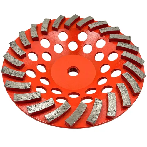 Miniatura 8 de Ruedas de molienda de diamante de 5 pulgadas para hormigón o mampostería, 18 segmentos turbo, grano #30/40, unión media, eje de 5/8"-11