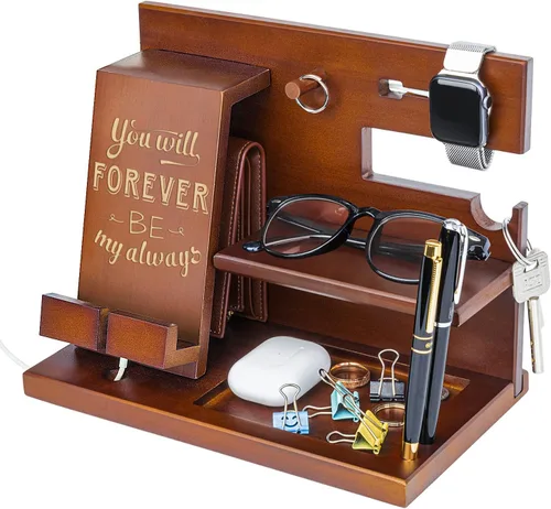 Miniatura 10 de awofer Estación de acoplamiento de madera personalizada para teléfono, versículo bíblico personalizado, regalos religiosos para hombres, múltiples