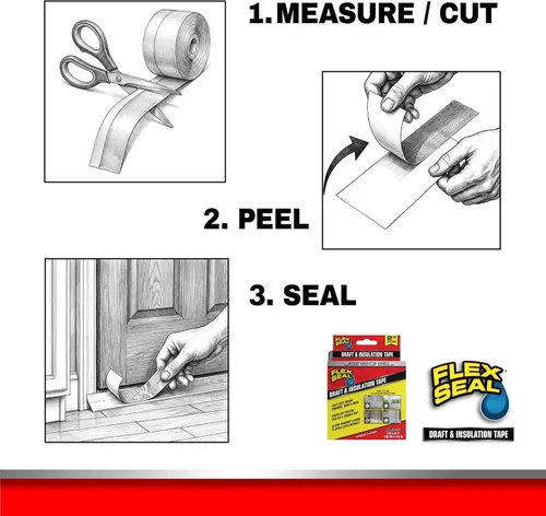 Miniatura 6 de Flex Seal Cinta de Sellado contra Corrientes de Aire y Aislamiento, Flexible, de Goma, Tira Resistente a la Intemperie para Ventanas, Puertas