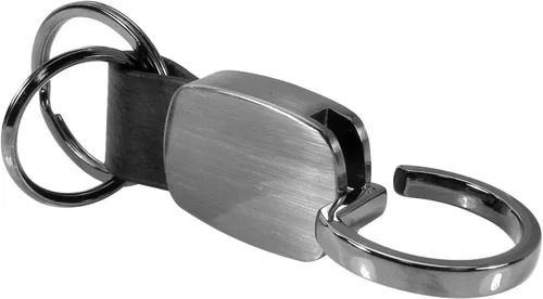 Miniatura 2 de Au-TOMOTIVE GOLD Llavero de metal con acento de cuero genuino para Honda Civic (Gunmetal), plomizo