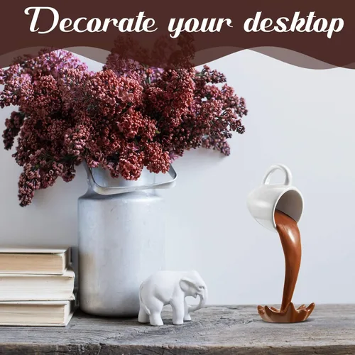 Miniatura 3 de Jetec Taza de Café Flotante que se Derrama, Taza Mágica de Café que se Vierte, Taza de Café Divertida, Noveldad, Escultura de Arte de Decoración