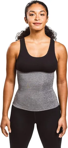 Miniatura 3 de Sweat Shaper – Cinturón de sauna para reducción de cintura para mujer, entrenador de cintura sin neopreno Gris