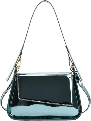 Crbeqabe Bolso metálico plateado para mujer, bolso de noche Y2k brillante Hobo, bolso de mano metálico, bolso de hombro