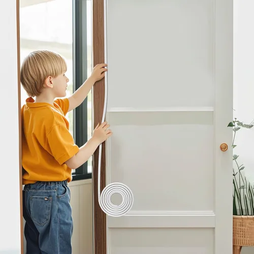 Miniatura 7 de Nest - Tira de sellado de espuma de madera para puertas y ventanas, alta elasticidad, cinta aislante de goma de alta adherencia, espuma de puerta