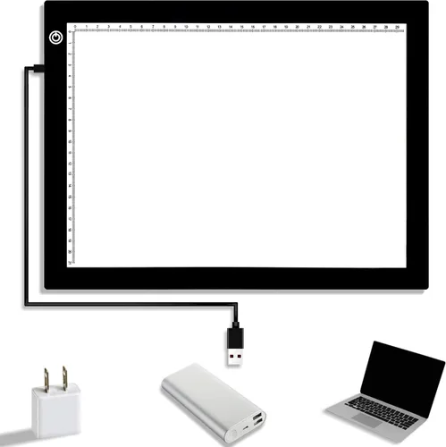 Miniatura 7 de ¡Gran venta! Caja de luz LED A4 para trazar, almohadilla de luz de 60 LED con escala ultrafina ajuste de brillo continuo USB LED Copia Junta