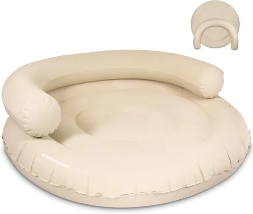 SWIMLINE Original Cloud Chaise 360 - Tumbona flotante para piscina y lago, balsa circular para adultos y niños, respaldo W | Cómoda textura de
