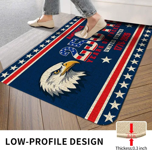 Miniatura 5 de 250th Anniversary Door Mat, 4th July Patriotic Doormats Independence Day Porch Decor Non-Slip Doormats for House Office Inside Entrance Outside