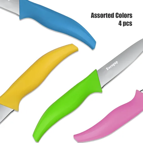 Miniatura 6 de Eocogup Cuchillo de pelar, cuchillos de pelar de frutas y verduras de 3.7 pulgadas, juegos de cuchillos de cocina pequeños súper afilados de acero