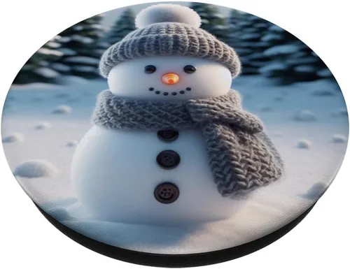Miniatura 2 de Lindo muñeco de nieve de Navidad de invierno vacaciones nieve Navidad mujeres niñas PopSockets estándar PopGrip