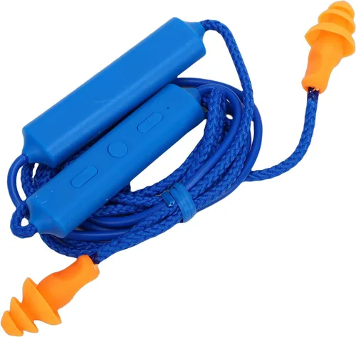 ASHATA Auriculares Bluetooth con banda para el cuello, IPX5, a prueba de agua, 200 mAh, recargable, para taller de construcción (azul)