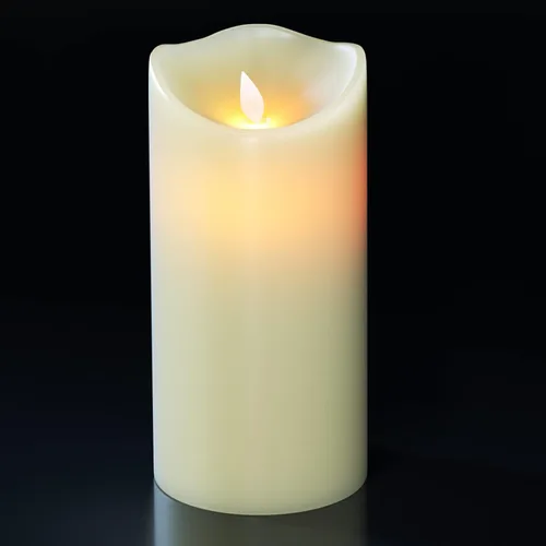Miniatura 8 de Eldnacele - Velas grandes sin llama parpadeantes blancas con mecha negra 3D realista con temporizador, 4” X 7.5” de cera real, operadas con batería