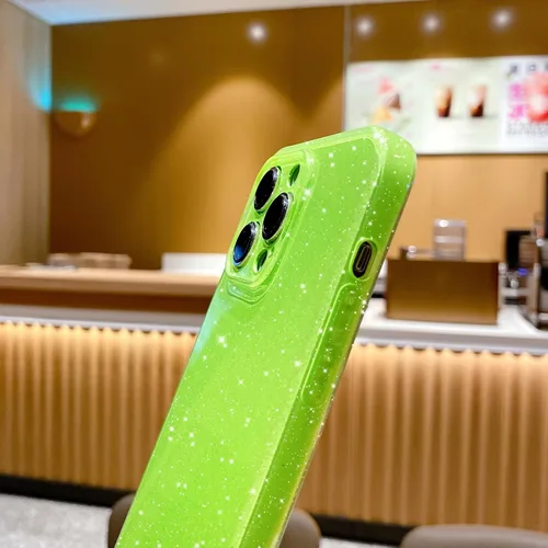 Miniatura 6 de OWLSTAR Bonita funda con purpurina para iPhone 12 Pro de 6.1 pulgadas, funda protectora delgada y brillante para mujeres y niñas (verde brillante)