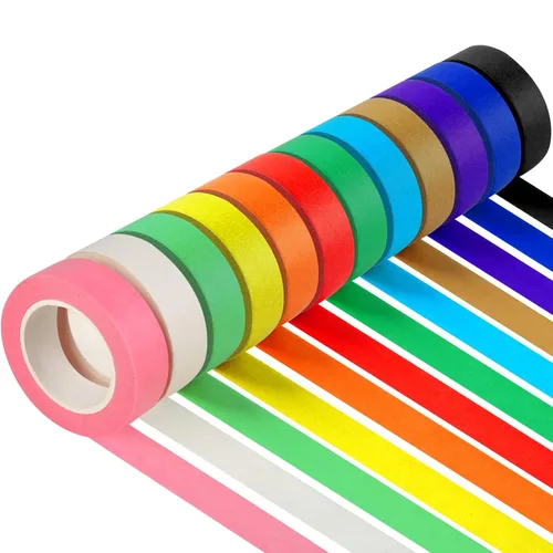 Miniatura 8 de Guirnd 12 piezas de cinta adhesiva de colores, suministros de arte para niños, cinta adhesiva para manualidades DIY, rollos de cinta adhesiva de 1.0