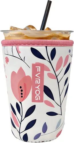 Miniatura 10 de Fundas de neopreno reutilizables aisladas para café helado, fundas para tazas de café helado, fundas para bebidas heladas y calientes