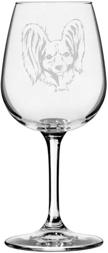 Miniatura 316 de Copa de vino de 12.75 onzas con diseño de perro grabado