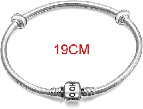 Miniatura 2 de SOUKISS Pulsera de cadena de serpiente de plata de ley 925 con 2 cuentas de tope, Plata de ley 925