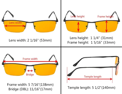 Miniatura 5 de Eyekepper Paquete de 4 lentes de lectura de calidad de medio borde con bisagras de resorte, incluye lectores de computadora para mujeres y hombres