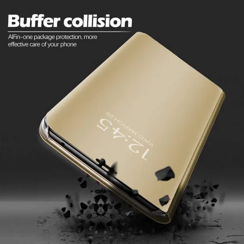 Miniatura 6 de Funda compatible con Samsung Galaxy Note 20 Ultra, funda de piel transparente con espejo S-View, a prueba de golpes, con función atril