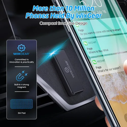 Miniatura 4 de Soporte de auto para teléfono magnético WizGear, soporte de montaje magnético para tablero de auto, plano rectangular, para teléfonos celulares