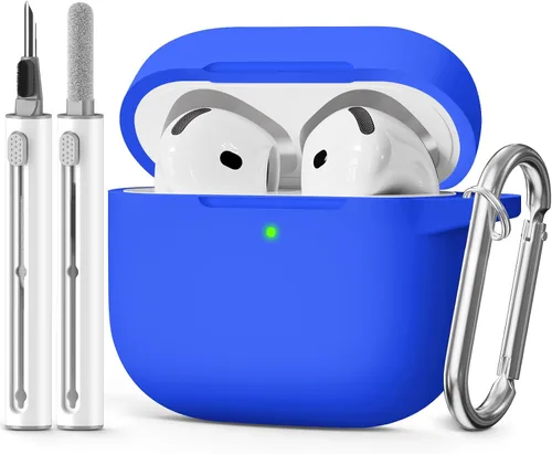 Miniatura 27 de Funda para AirPods 4 2024, viene con kit de limpieza, funda protectora de silicona suave para fundas Apple AirPods de 4ª generación con llavero
