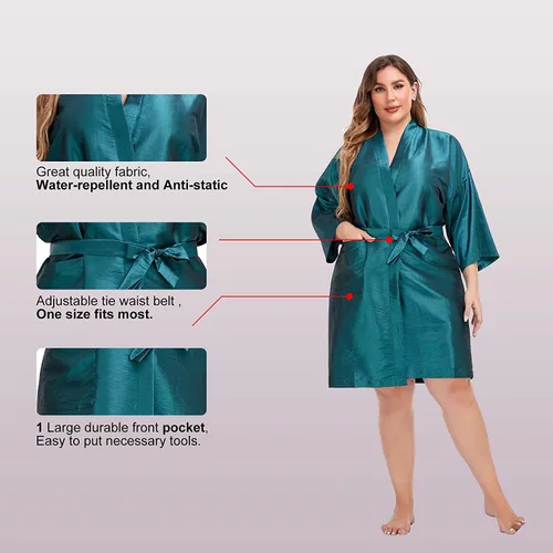 Miniatura 3 de PERFEHAIR Capa de bata para cliente de salón, paquete de 4, batas de peluquería para peluquería para peluquería hasta corte de cabello, coloración