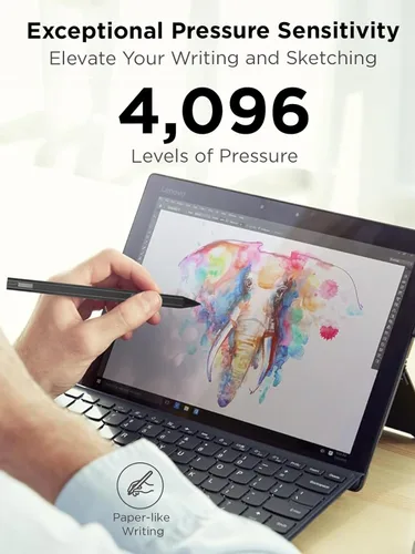 Miniatura 4 de Lenovo Precision Pen 2 (Laptop) – Carga USB-C – Reconocimiento de inclinación – El lápiz es compatible solo con ciertos dispositivos, Gris de Hierro