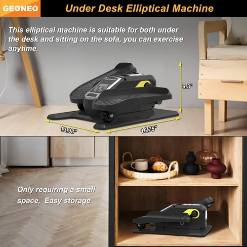 Miniatura 2 de Under Desk Elliptical Machine, Electric Elliptical Exerciser for Senior, Quiet & Small Electric Seated Pedal Exerciser for Home with Monitor, Remote