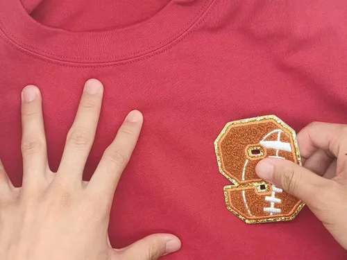 Miniatura 4 de Parches para planchar con números: 10 piezas para coser en chenilla, parches decorativos de béisbol de números 0-9 para ropa, pantalones de vestir