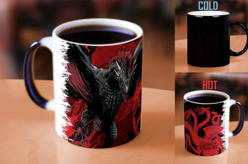 Miniatura 4 de Morphing Mugs Juego de Tronos – Drogon Battle – Una taza de cerámica que cambia de color de 11 oz – Imagen revelada cuando se añade líquido