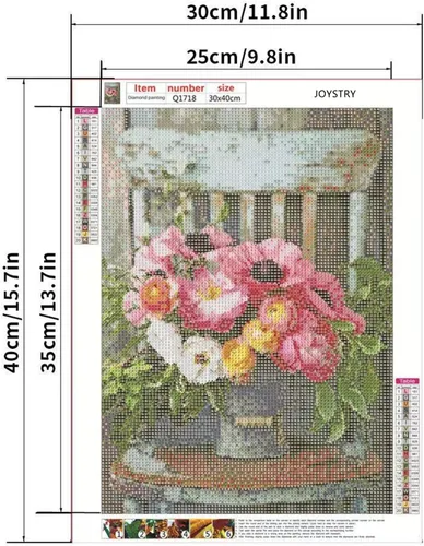 Miniatura 5 de JOYSTRY Kit de pintura de puntos artísticos de diamantes para adultos, pintura de flores con diamantes, taladro completo, gemas redondas, kit