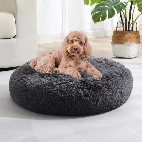 Miniatura 58 de JOLLYVOGUE - Cama para perros y gatos, cama relajante y antiestrés para mascotas y perros pequeños, cojín esponjoso en forma de dona para mascotas