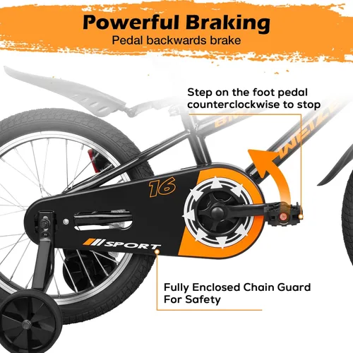 Miniatura 3 de WEIZE Bicicletas para niños, bicicleta estilo BMX para niños y niñas de 4 a 12 años de edad, bicicleta para niños con asiento ajustable, ruedas