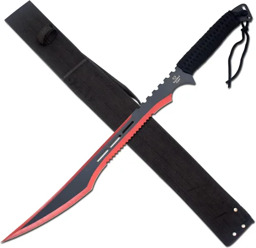 Miniatura 16 de Snake Eye Tactical - Espada de fantasía con funda de nailón, machete para exteriores y camping Plateado negro