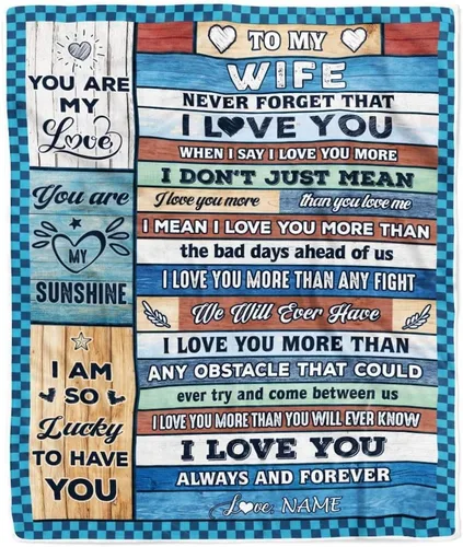 Miniatura 30 de Manta personalizada con texto en inglés «To My Wife from Husband When I Tell You I Love You Wife», manta de forro polar personalizada