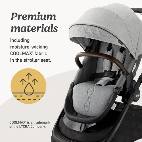 Miniatura 3 de Graco Premier Modes Merge - Carriola con ruedas EZ Spin para rotación de 360 grados, 3 modos: portabebés de asiento de automóvil, capazo portabebés