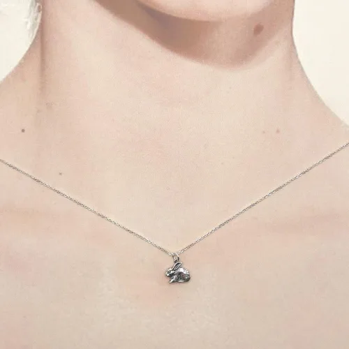 Miniatura 2 de KEVIN N ANNA Sterling Silver Small Rabbit Charm Necklace, 18