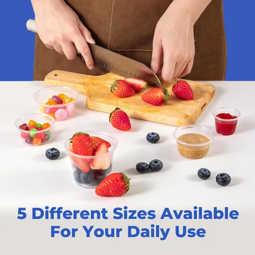 Miniatura 6 de Fit Meal Prep Paquete de 2500 Vasos de Condimentos de 1 oz Sin BPA Sin Tapas, Contenedores Desechables para Shots de Gelatina, Tazas Pequeñas