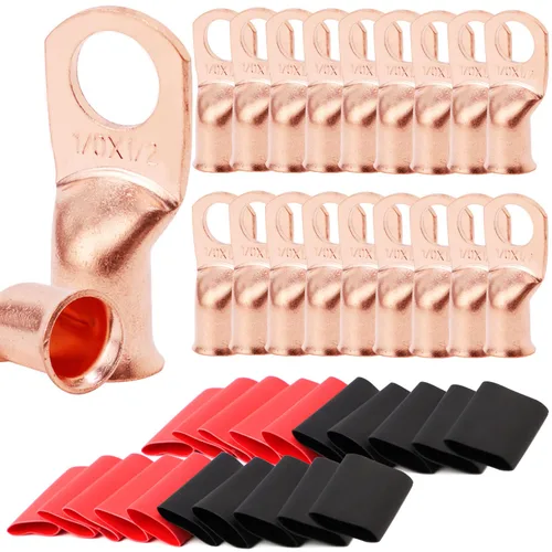 Miniatura 61 de TKDMR - Kit de 264 piezas de extremos de cable de batería, 132 piezas de terminales de anillo de lengüetas de cable de cobre resistentes AWG 8 6 4 2