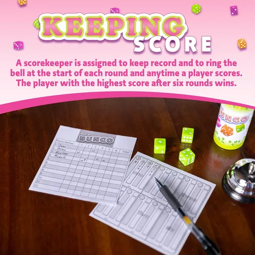 Miniatura 5 de Caja de Juego de Bunco de Continuum Games, Caja de Fiesta para Noche de Damas con Las Chicas, Juegos para Adultos para 2-12 Jugadores con 3 Juego