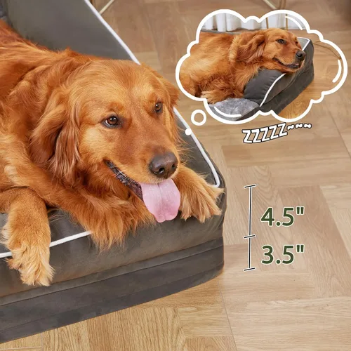 Miniatura 7 de Camas Ortopédicas para Perros Extra Grandes, Cama de Espuma de Cartón de Huevos Impermeable XL para Perros con Laterales 45x35 Pulgadas, Camas Tipo